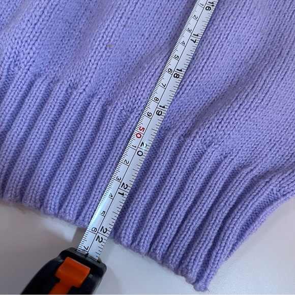 Vintage 70 80 Lavender Classic crew neck Long Sleeve Sweater Retro Barbicore - Picture 13 of 17